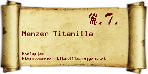 Menzer Titanilla névjegykártya
